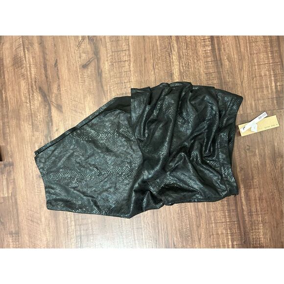 Do + Be NWT Black Snakeskin Scrunch Asymmetrical Skirt, Sz Small - Picture 6 of 9